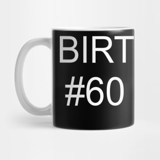 60th birthday, minimalist typographical Mug